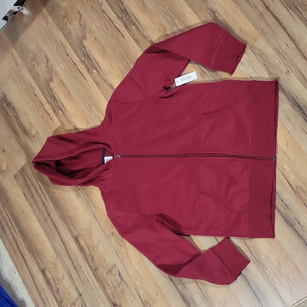 AMAZON ESSENTIALS Burgandy Cotton Blend Zip Up Hoodie -Unisex